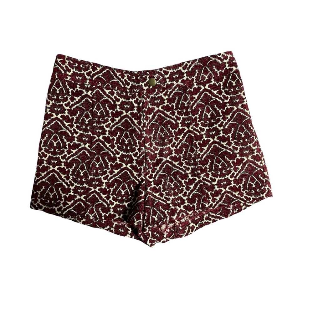 Urban Outfitters Ecote Burgandy Woven Tapesty Shorts